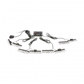 Set 8 stroboscoape cu 4 LED-uri, lumina galbena 12V Breckner Germany