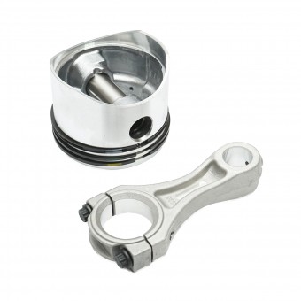 Set biela si piston echipat cu segmenti 80mm, pentru compresor aer Tractor Forestier, motor Perkins