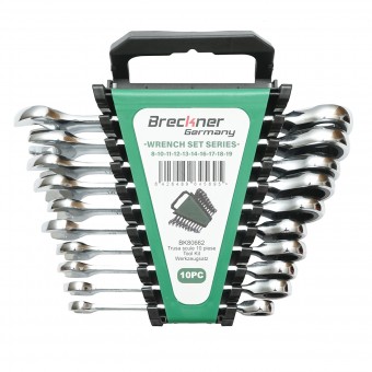 Set chei combinate fixe si inelare cu clichet 8-19mm 10 piese Breckner Germany