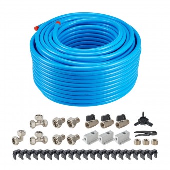 Set conducte cu fitinguri pentru compresoare aer, 91.4 m, Trei straturi HDPE/Aluminiu/HDPE