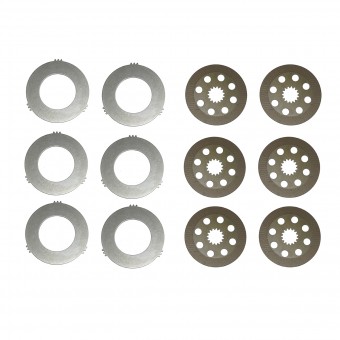 Set discuri frictiune 222x50x3.8mm Z=15, placa 240x130x3.8mm pentru JCB 3C, 3CX, 3D, 3DX, 4C, 4CN, 4CX OEM 458-20289 - 458-20353