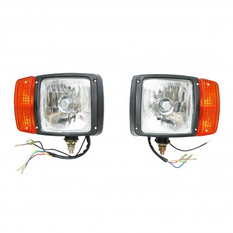 Set lampi fata cu semnalizare st/dr pentru JCB cod OEM 700/50055, 700/50056, 700/50119, 700/38400