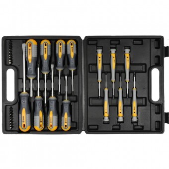Set surubelnite si  biti, 32 buc in cutie plastic