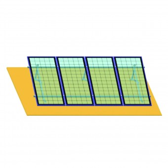 Sistem complet montare pe beton pentru 4 panouri solare fotovoltaice cu unghi 20 grade Breckner Germany