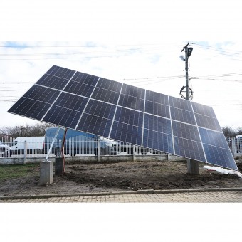 Sistem complet montare, structura tracker solar automat 9 KW, est-vest 16 panouri de 570W Breckner Germany