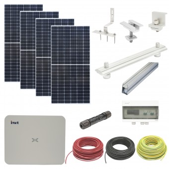 Sistem solar fotovoltaic trifazic, prosumator ON-GRID 5KW cu 12 panouri fotovoltaice Risen 450W prindere pe acoperis de tigla