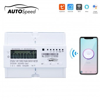 Smart Meter trifazic 380V, 80A, DTS238-7 WIFI compatibil cu Tuya, Smart Life, contor inteligent energie si putere electrica
