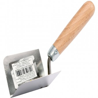 Spaclu inox colt interior 80x60x60mm, maner lemn