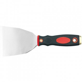 Spaclu inox maner cu bicolor insertie alama, 30mm
