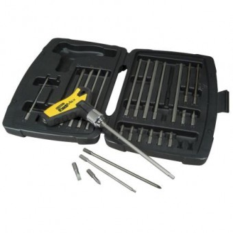 Stanley 0-79-153 Set mixt 25 biti cu maner T + carcasa