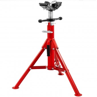 Suport cu role pentru tevi, Cap in V, Portabil, Pliabil, capacitate 1140 kg, Inaltime reglabila 71-131 cm