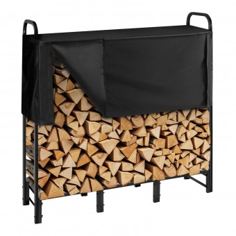 Suport de lemne, Vivatechnix 1220 × 320 × 1180 mm, Otel, Negru, Husa impermeabila