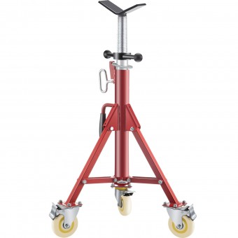Suport pentru tevi 1/2-12 inch, Portabil, 3 x roti, capacitate 400 kg, Inaltime reglabila 71-131 cm