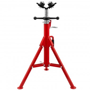 Suport pentru tevi cu cap in V cu 4 role, Portabil, Inaltime reglabila 71-131 cm, capacitate 680 kg