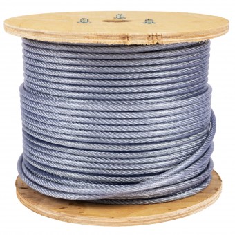Tambur cablu otel zincat Micul Fermier, plastifiat, diametru 4-5.5mm, lungime 100m