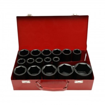 Trusa chei tubulare camion de impact lungi 17-55mm, prelungitor 125mm, patrat 3/4 inch Cr-Mo 17 piese Breckner Germany