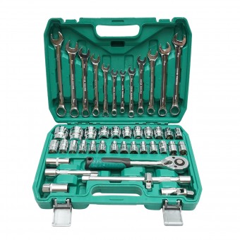 Trusa chei tubulare combinate 8-32mm si chei fixe 8-19mm, 1/2 antrenor cu clichet 44 piese Breckner Germany