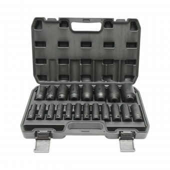 Trusa chei tubulare de impact lungi 10-38mm, 78mm, patrat 1/2 inch Cr-Mo 20 piese Breckner Germany