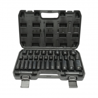 Trusa chei tubulare scurte 8-32mm 38mm si lungi 10-32mm 78mm, patrat 1/2 inch 35 piese Breckner Germany