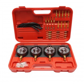 Trusa sincronizare carburatoare si injectie, 4 manometre cu adaptoare Breckner Germany