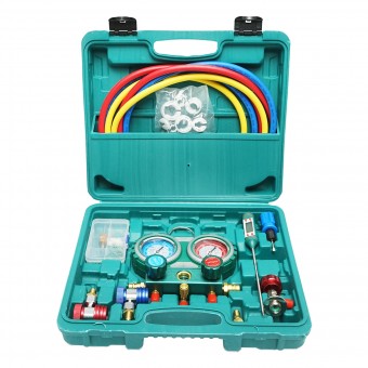 Trusa verificare si incarcare instalatii aer conditionat auto, freon R22, R32, R134a, R410a