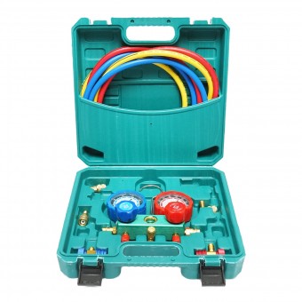 Trusa verificare si incarcare instalatii aer conditionat auto, freon R22, R32, R134a, R410a