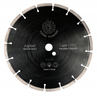 Tudee Disc diamantat debitare asfalt, profesional, 300x25.4x10x2.8mm