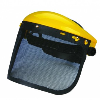 Viziera protectie pe cap cu plasa metalica