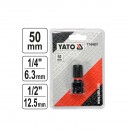 Adaptor 1/2-1/4, Yato YT-04691, pentru chei de impact, 50 mm