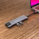 Adaptor hub usb tip c hdmi/2x usb3.0/2x usb tip c/rj45