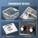 Aparat de curatat cu ultrasunete, Capacitate 2 l, 60W, 40kHz, Cosuri si camera interioare, Inox, 0 la 80°C