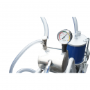Aparat de muls vaci 1 post 550W, 220V bidon inox 25L, grup de muls cu 4 mansoane, presiune vid 40-50 kPa, pulsatii 64 cpm
