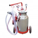 Aparat de muls vaci 1 post bidon 40L inox cu vid in cadru(vacuum) Breckner Germany