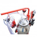 Aparat de muls vaci 1 post bidon 40L inox cu vid in cadru(vacuum) Breckner Germany