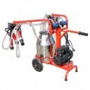 Aparat de muls vaci 2 posturi bidon 30L inox cu vid in cadru(vacuum) Breckner Germany