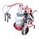 Aparat de muls vaci 2 posturi bidon 40L aluminiu cu butelie, vacuum rezervor Breckner Germany