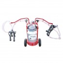 Aparat de muls vaci 2 posturi bidon 40L aluminiu cu butelie, vacuum rezervor Breckner Germany