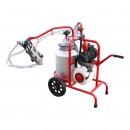 Aparat de muls vaci 2 posturi bidon 40L aluminiu cu butelie, vacuum rezervor Breckner Germany
