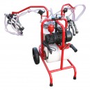 Aparat de muls vaci 2 posturi bidon 40L aluminiu cu butelie, vacuum rezervor Breckner Germany
