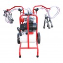 Aparat de muls vaci 2 posturi bidon 40L aluminiu cu butelie, vacuum rezervor Breckner Germany