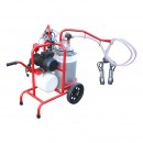 Aparat de muls vaci 2 posturi bidon 40L aluminiu cu butelie, vacuum rezervor Breckner Germany