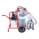 Aparat de muls vaci 2 posturi bidon 40L aluminiu cu butelie, vacuum rezervor Breckner Germany