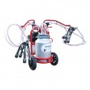 Aparat de muls vaci 2 posturi bidon 40L aluminiu cu butelie, vacuum rezervor Breckner Germany
