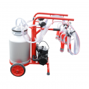 Aparat de muls vaci 2 posturi bidon 40L aluminiu cu vid in cadru(vacuum)  Breckner Germany