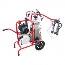 Aparat de muls vaci 2 posturi bidon 40L inox cu butelie, vacuum rezervor Breckner Germany