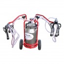 Aparat de muls vaci 2 posturi bidon 40L inox cu butelie, vacuum rezervor Breckner Germany