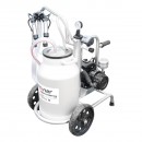 Aparat de muls vaci cu grup colector 160cc, sasiu galvanizat, bidon aluminiu 30L, 1 post, pahar inox Breckner Germany