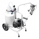 Aparat de muls vaci cu grup colector 160cc, sasiu galvanizat, bidon aluminiu 30L, 1 post, pahar inox Breckner Germany