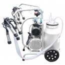 Aparat de muls vaci cu grup colector 160cc sasiu galvanizat bidon aluminiu 40L 2 posturi Breckner Germany