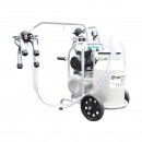 Aparat de muls vaci cu grup colector 160cc sasiu galvanizat bidon aluminiu 40L 2 posturi Breckner Germany